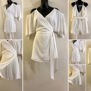Premier Amour Cold Shoulder Skort Romper